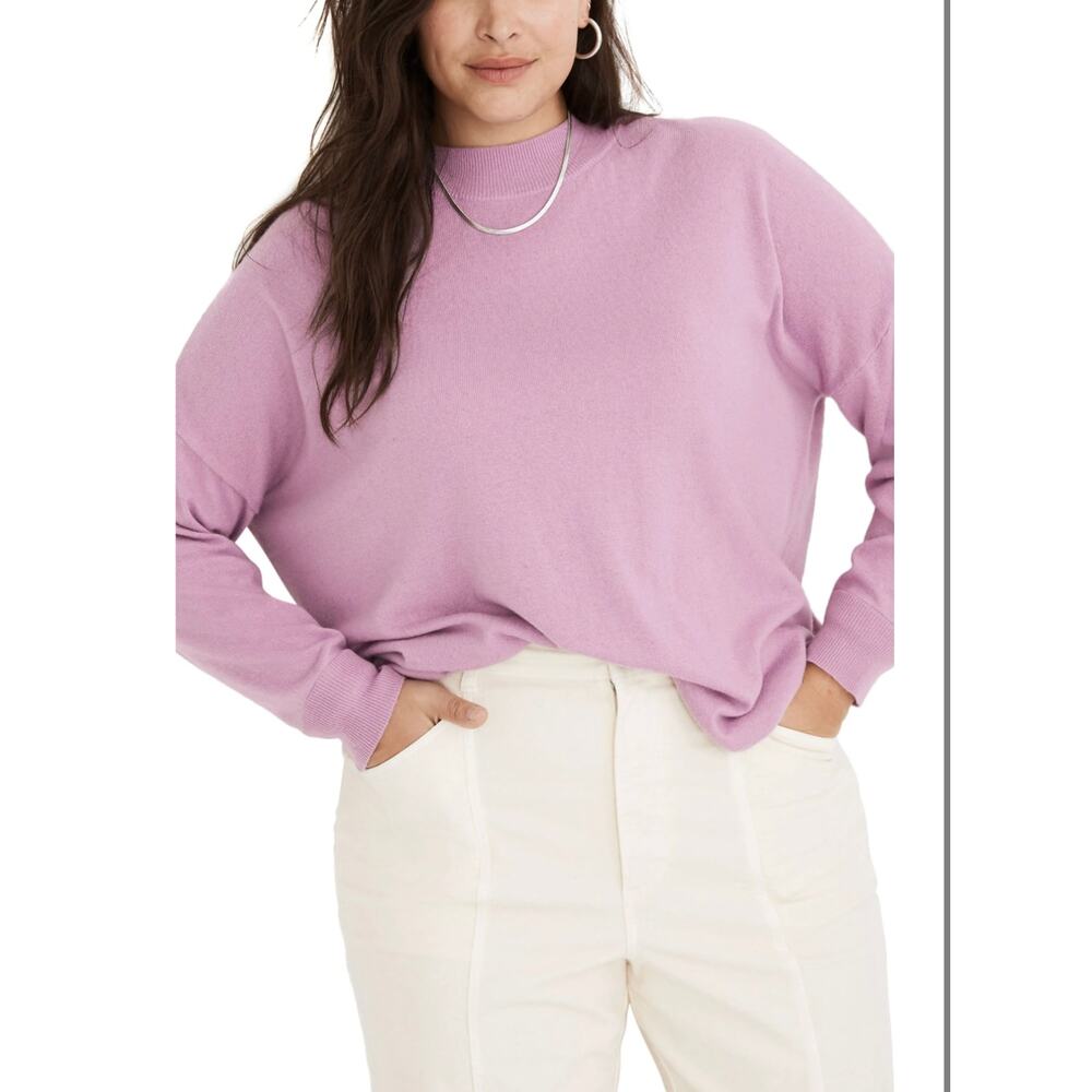 Madewell Mockneck‎ Merino Alpaca Relaxed Pullover Sweater Lavender Purple XXL